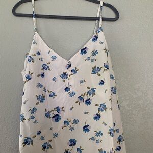 Old Navy White Camisole with Blue Floral Print